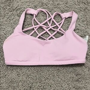 Women's Pink Cross Back Sports Bra